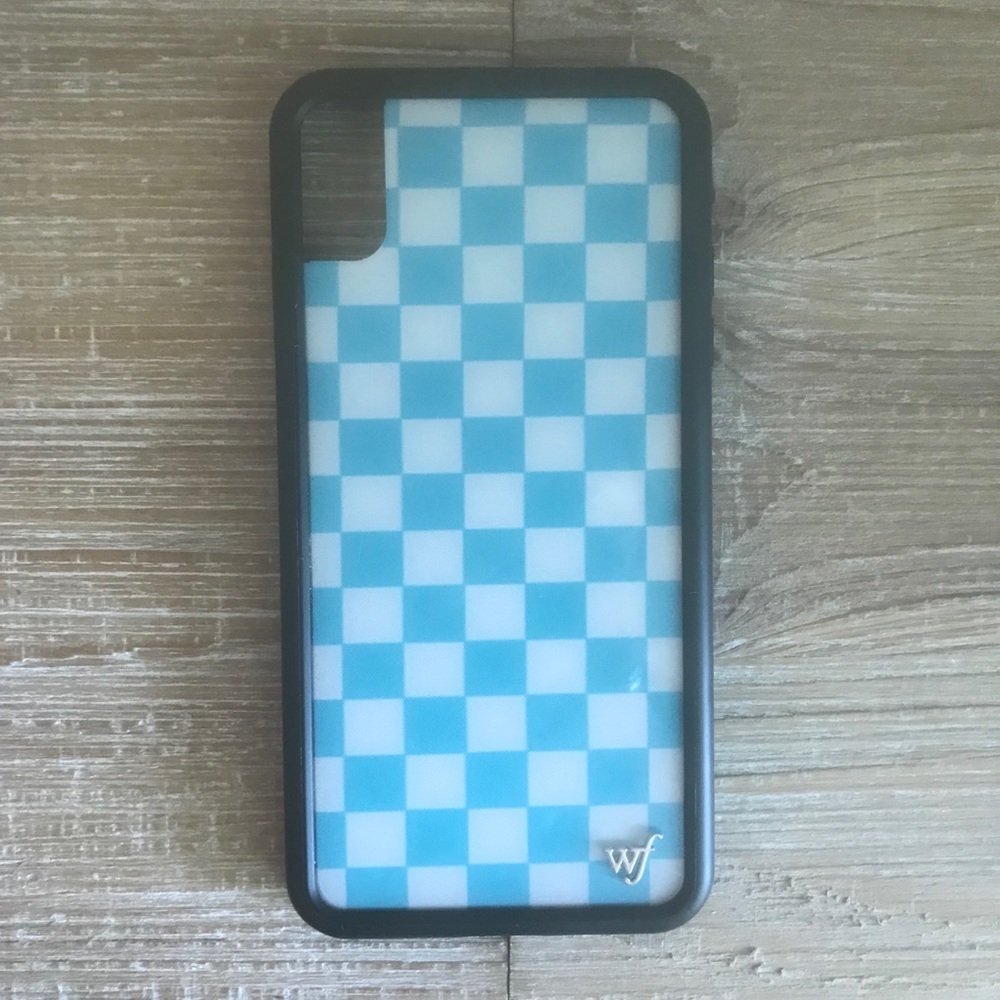 XS Max Blue Checkered Wildflower iphone case